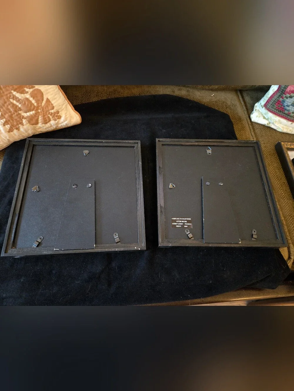 8x8 Wooden Picture Frame Set - Black With Glass